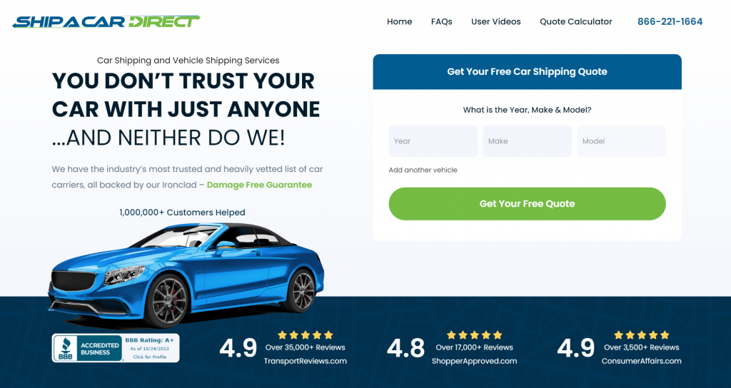 ship a car direct website