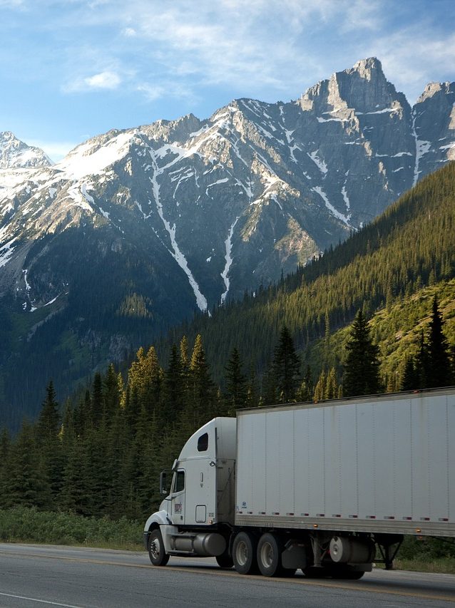 Auto Transportation Carrier on mountain pass